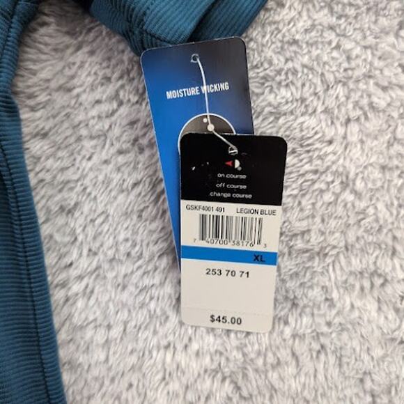 Grand Slam Performance Golf Shirt Men's XL Polo UPF 50 Wicking Deep Teal NWT - Picture 2 of 11